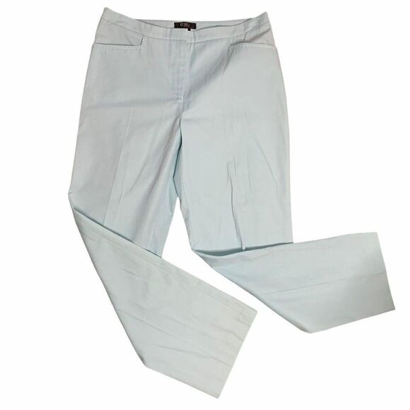 Vintage BCBG Flat Front Mid Rise Pants 8 Blue - Picture 1 of 5